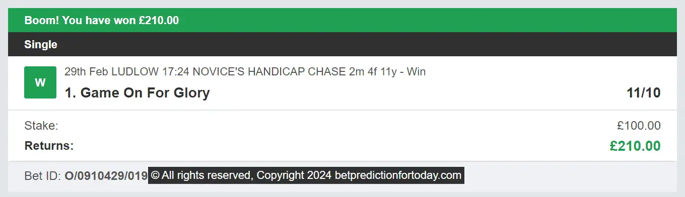 Bet Prediction For Today - Winner 1 - 2024-02-29