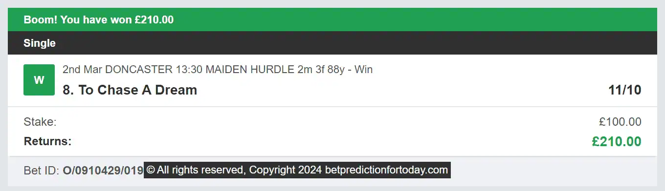 Bet Prediction For Today - Winner 1 - 2024-03-02