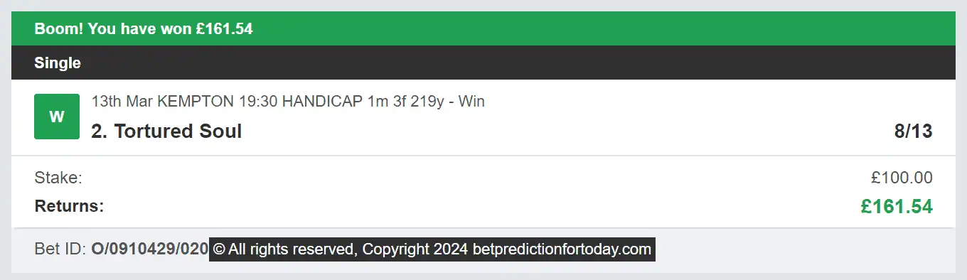 Bet Prediction For Today - Winner 1 - 2024-03-13