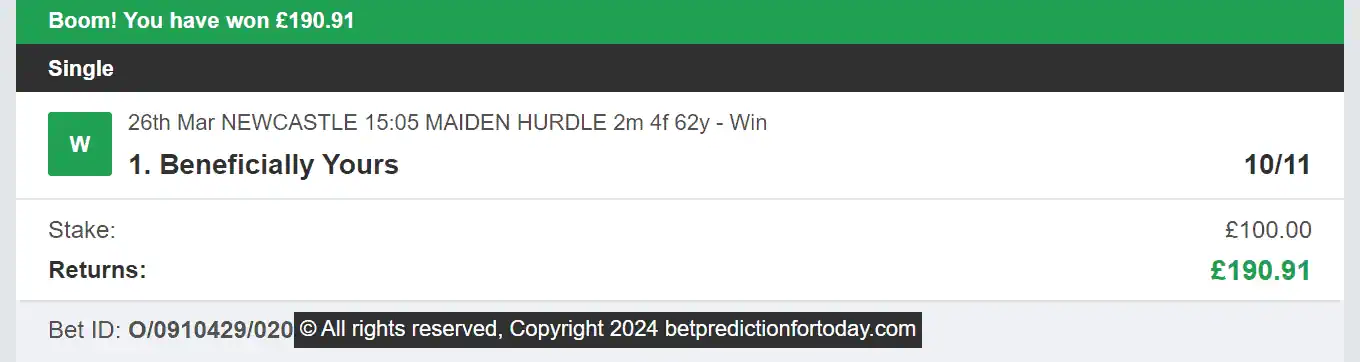 Bet Prediction For Today - Winner 1 - 2024-03-26