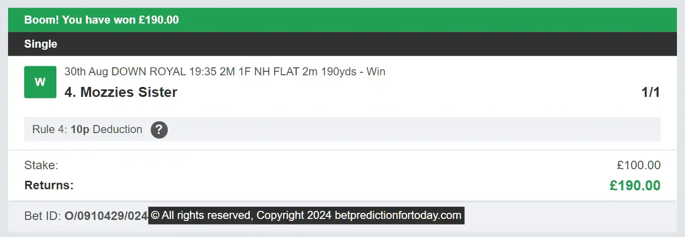 Bet Prediction For Today - Winner 1 - 2024-08-30