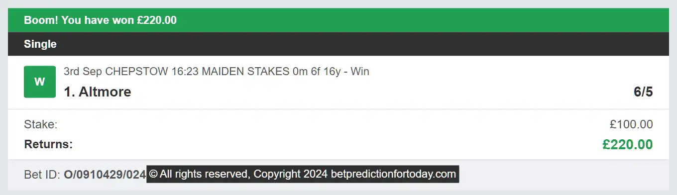 Bet Prediction For Today - Winner 1 - 2024-09-03