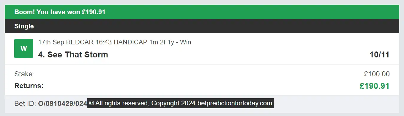 Bet Prediction For Today - Winner 1 - 2024-09-17